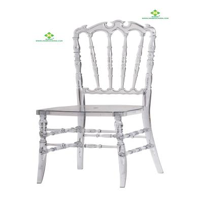 China Modern Plastic Commercial Furniture Royal Chiavari Napoleon Chair Transparent Hotel Furniture Clear Hotel Chair Resin for sale