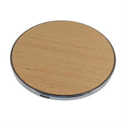 China TL-X8-W Qi Universal Wooden Grain 15W Wireless Charger QI For iPhone Portable Charger Panel Around Desktop Fast Charging for sale