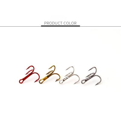 China Treble Hooks For Fishing Fast Shipping Factory Direct Size 1-10 Hook Fishing Treble Jighead Customizable Color High Carbon Steel Barbed Triple Jighead for sale