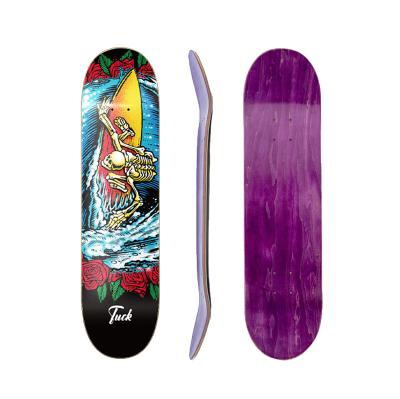 China Adult RTS Tuck Brand Wholesale Skateboard Canadian Maple Skateboard Decks 100% Customized Shaped Skateboard Deck for sale