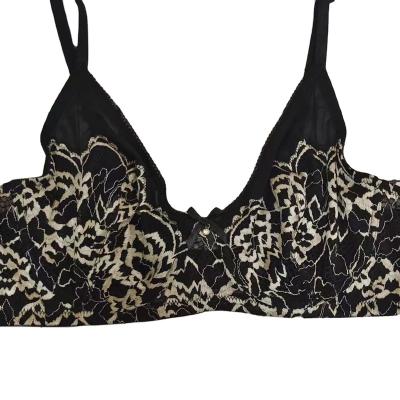 China Sexy QUICK DRY leopard print small bust gathered lingerie women soft non-slip comfortable top support adjustable bra for sale