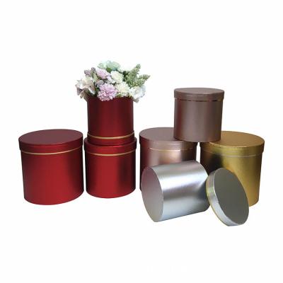 China Other Metal Feeling Paper Tube Round Flower Box Gift Packaging Luxury for sale