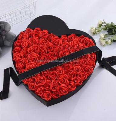 China Other Size Box Satin Heart Shape Flower Box Super Big Luxury for sale