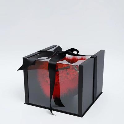 China The other 31.5*31.5*24.5cm heart tray inside flower acrylic square luxury gift box for sale