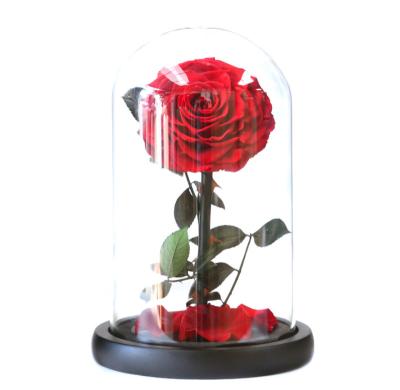 China Eternal Luxurious Weddings Decoration Home Decor Hotel Lobby Gift Box Valentine Gifts Preserved Rose In Glass Gift Box for sale