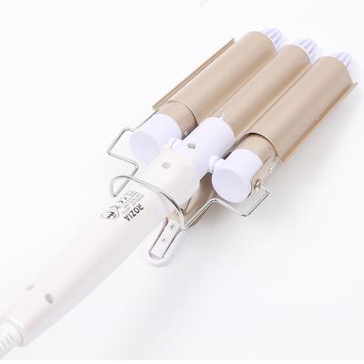 China Tourmaline Ceramic Professional Hair Styler Wavy Hair Salon Curling Iron, Wave Maker 3 Barrels Curling Double Tension Iron Hair Curler for sale