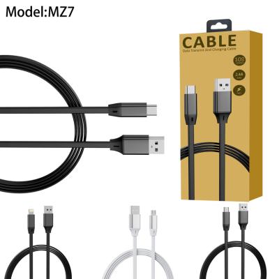 China New Mobile Phone Delivery Flat 3ft OEM V8 USB Charger Cable Android Cell Phone Data Sync Cord Noodle 2.4A Fast Charging Data Cable for sale