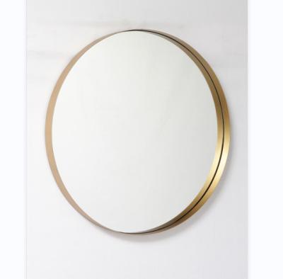 China Vintage Round Gold Framed Stand Mirror For Living Room Bathroom Decor Wall Mirror With Skinny Wall for sale