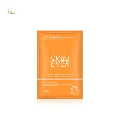 China Custom Best Face Wipes Vitamin C Makeup Natural Facial Remover Cleansing Cloths for sale