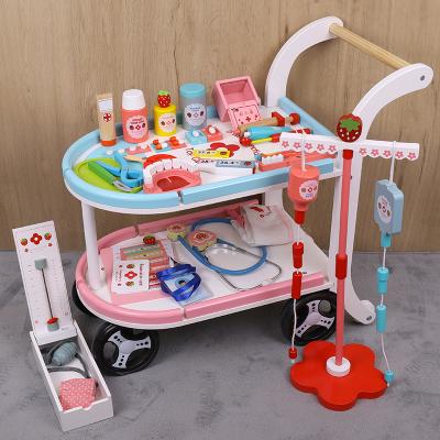 China Hot Selling Intellectual Development Educational Toys Wooden Doctor Cart Toys Educational Wood for sale