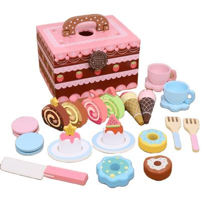 China Funny Educational Game Toy Role Play Cake Dessert Toy Set from Toy Children Educational Wooden Pretend for sale