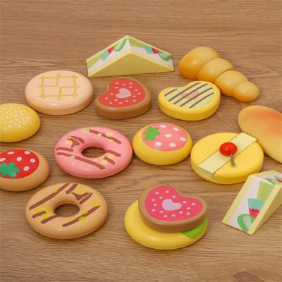 China Funny Educational Toy Girls Cake Shop Role Play Pretend Wooden Cake Toy In Kitchen Toys Wood Educational Toys for sale