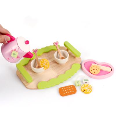 China Pretend Funky Modern Wooden Bubble Tea Set Kitchen Toy Set Promotional Educational Role Play Toy For Children for sale