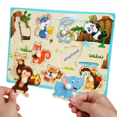 China Educational Toy Jigsaw Puzzle Hand Grab for Kid Early Educational Toys Alphabet and Wooden Number 3D Puzzle Learning Education Toys for sale