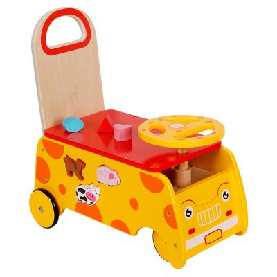 China Baby Wooden Animal Walker Cars Funny Educational Giraffe Kids Toy Best Quality Custom Educational Toys for sale