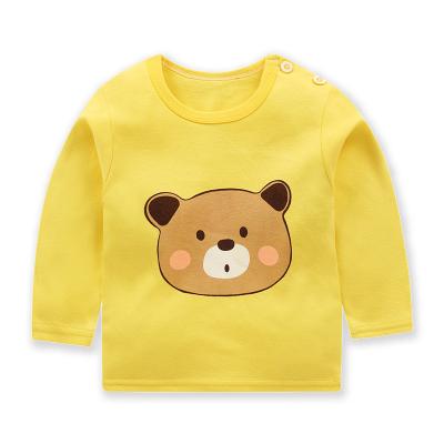 China Soft Comfortable Children's T-shirt Boys And Girls Tops Cotton Baby Long Sleeve Round Neck for sale