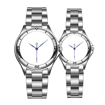 China Water Resistant Couple Sublimation White Watches White Dial White Watch Disassembled Spare Parts Shipping Stainless Steel Band for sale