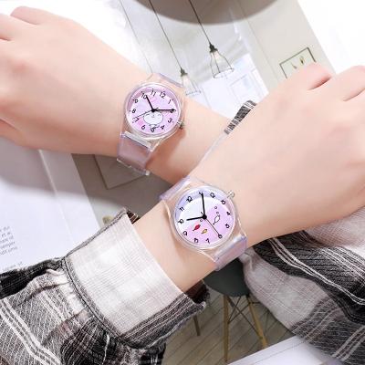 China Jelly For Girls Boys Children Water Resistant Quartz Sports Watch Women Synchronizes Wristwatch Cartoon Transparent Custom Watch for sale