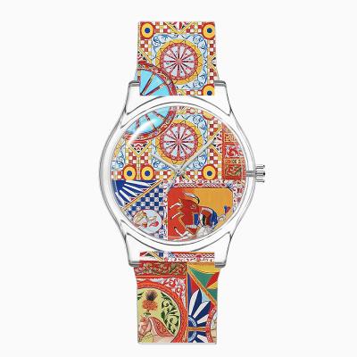 China Water Resistant Customized Design Recycle Wrist Watch Plastic OEM Make Your Own Designs Paint Plastic Watches Dial Strap Printable for sale