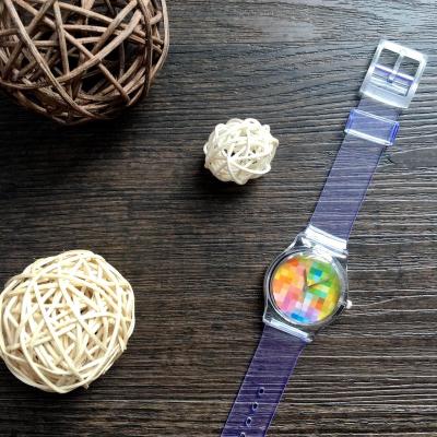 China Water Resistant Transparent Ladies Wristwatch Recyled Plastic OEM Design Printed Woman Cheap Watch reloj de mujer for sale