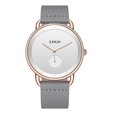 China Multiple Time Zone Your Own Brand Watches Custom Logo Brand Gray Watch Strap Private Label Men's Wristwatch Rose Gold Case Relojes for sale