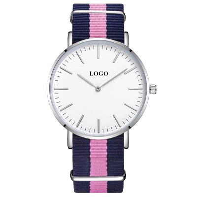 China Non-Specific Band Strap Minimalist Women Watch With Interchangeable Bands Custom Watches MOQ 50 Nylon And Leather Strap Watch for sale