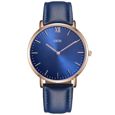 China Custom Water Resistant Saying Text Design Your Own Logo Blue Unisex Watch Custom Brand Watch for sale