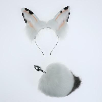 China Fashionable Fun Costume Role Play Animal Female Detachable Metal Circle Hair Cosplay Ear Plug Anal Tail for sale