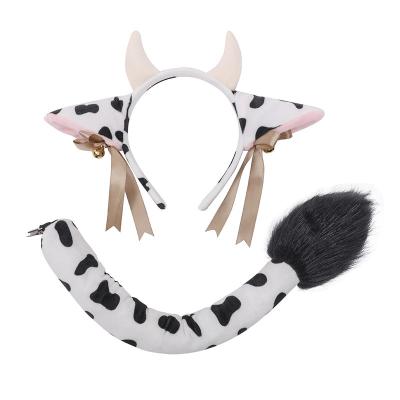 China New cartoon children's Halloween birthday party stage performance props live stuffed cow ears cow ears hair circle tail props set for sale