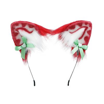 China Animal cosplay simulation ear headdress hair accessories dress up fashion accessories cute strawberry cat ears headband for sale