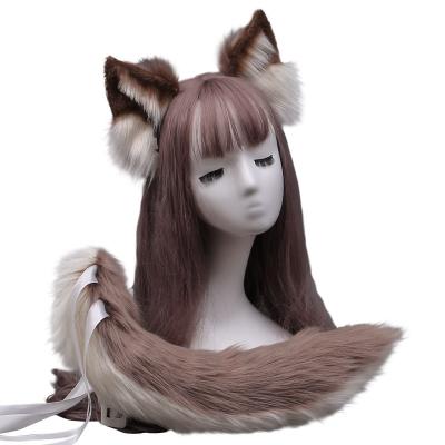 China Factory Direct Handmade Lovely Cute Plush Ears Hair Ribbon Cosplay Jewelry Holiday Props Dog Ears Halloween Dog Tail Animal Set for sale