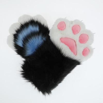 China Fashionable furry hand made fursuit animal claws to customize multicolor realistic hairy animal claw gloves nails for sale