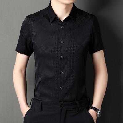 China Breathable Formal Fashion Design Knitting High Quality 97% Silk Shirt Men for sale