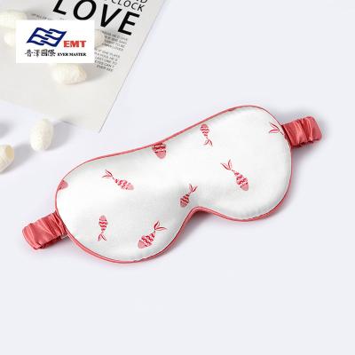 China Shading Light Hand-Drawn Cartoon Illustration Double-Sided Silk Eyemask for sale