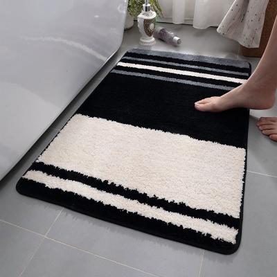 China Factory Wholesale Bathroom Non Slip Washable Water Absorbing Microfiber Ultra Plush Bath Mat for sale