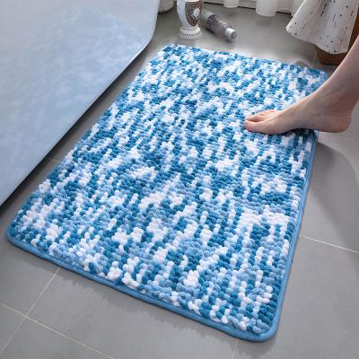 China Factory Sustainable Supplier Wholesale Bathroom Looped Chenille Water Absorbent Bath Mat Covers for sale