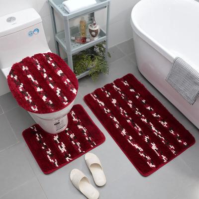 China Set of 3 Viable Traditional Red Chilli Pepper Piece Washable Bathroom Covers for sale