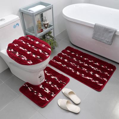 China 3 piecefashion sustainable striped bath covers for the bathroom for sale