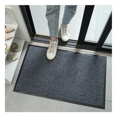 China Factory Wholesale Washable 100% Polyester Door Mat With PVC Backing, Never Fade Away Water Proof Foot Scrubber Dirt Hatch Mat for sale