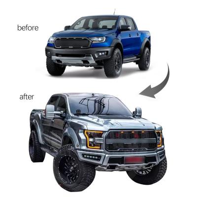 China High Quality ABS Body Kit Car Bumpers For Ford Ranger 2012-2021 T6 T7 T8 Rise Raptor F150 for sale