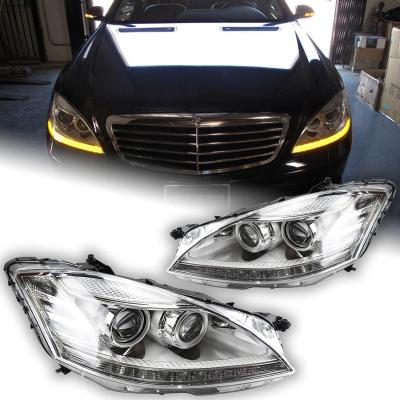 China 1 Pair For Mercedes-Benz S Class W221 S350 S500 S600 Led Head Head Light Lamps 2006 2007 2008 Year Chrome Housing S Class for sale