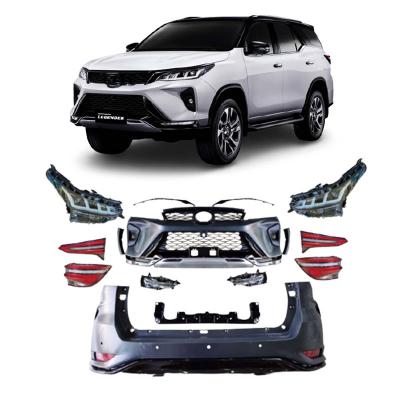 China Newest ABS Car Front Bumper Facelift Wide Conversion Bodykit Kit For Toyota Fortuner 2016-2020 upgrade to Fortuner 2021 for sale