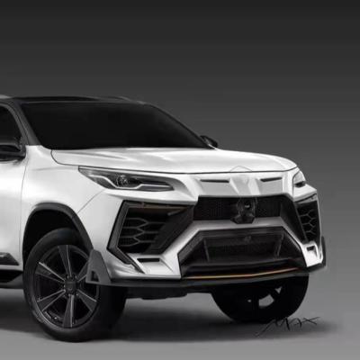 China ABS Car Accessories Front Rear Bumper Bodykit For Fortuner 2016-2021 Upgrade To Lamborghini Style for sale