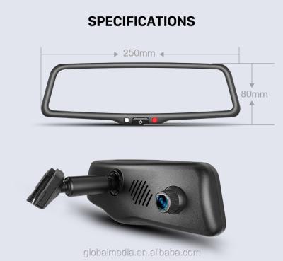 China Reversing Aid 9.66inch LCD High Brightness FHD Dash Camera Dual Channel Universal For All Cars for sale