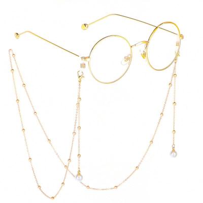 China Copper Initial Gold Plated Glasses Chains New Design Glass Women Chain Marfend Jewelry for sale