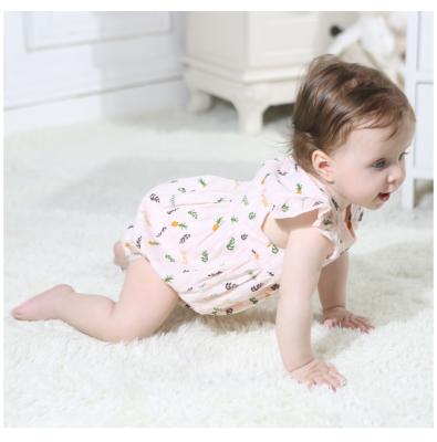 China Polyester/cotton INS explosion style flight the little baby clothes baby pineapple print triangle babyrompers sheath for sale