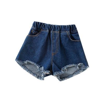 China 2021 Summer Girls Breathable Raw Raw Denim Shorts Children's Trend Denim Shorts for sale