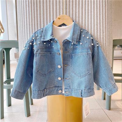 China 2021 new breathable kids bead for outwear kids denim jacket coat for sale