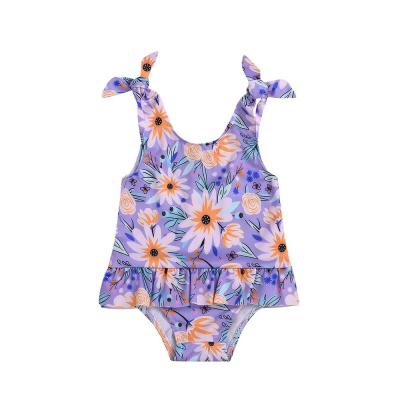 China 2019 New Europe Summer Breathable Hot Selling Baby Boutique Wholesale Swimwear Children Fashion Cute One-Piece Flower Print Swimwear for sale