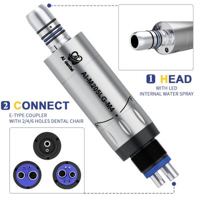 China Metal Water Jet Dental Internal Air Motor With LED 4 Holes E-Type Used For Contra Fish Low Speed ​​Straight Handpiece AI-M205LG-M4 for sale